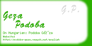 geza podoba business card